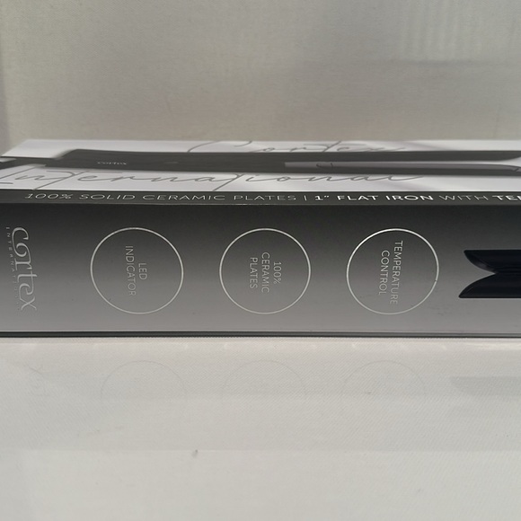 NIB Cortex International 100% Solid Ceramic Playes 1” Flat Iron w/temp control. - Picture 3 of 7